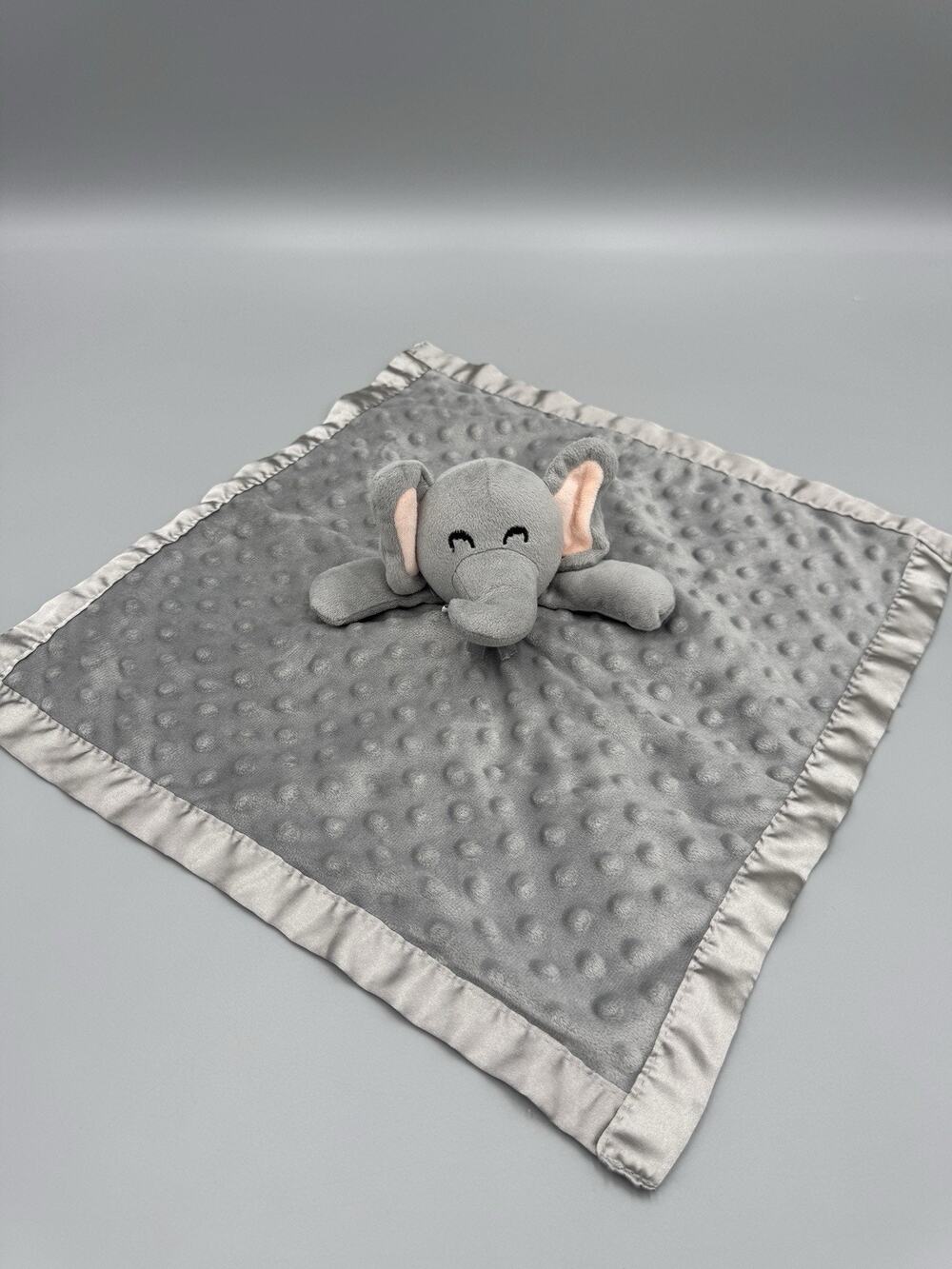 Gray Minky Dots Elephant Lovey Plush Gray Baby Security Blanket Pro Goleem